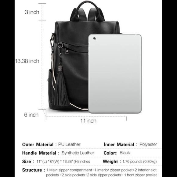 Backpack Purse for Women,PU Leather AntiTheft Travel Backpack Purse ShoulderBags